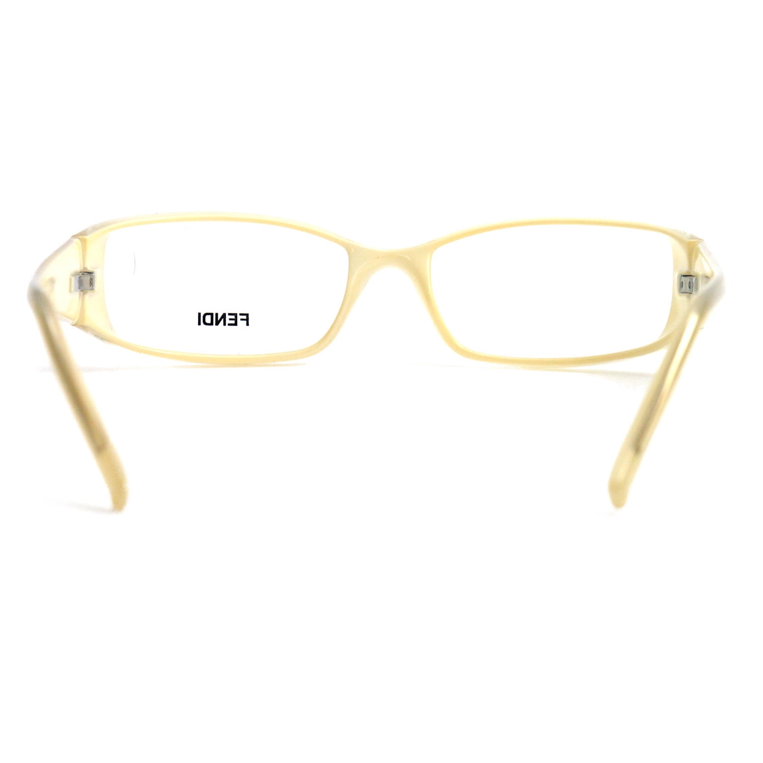 NEW FENDI WOMENS F817 269 BEIGE RECTANGULAR EYEGLASSES FRAMES 53 x 16 x 135 Fendi Cold Insert Brown Tortoise Rectangle Eyeglasses Frames  main image 2