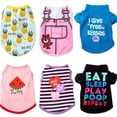 thumbnail image 1 of Ropa para Perro SATINIOR 6 Piezas Camisetas de Algodón Estampadas XS 28-32 cm, 1 of 6