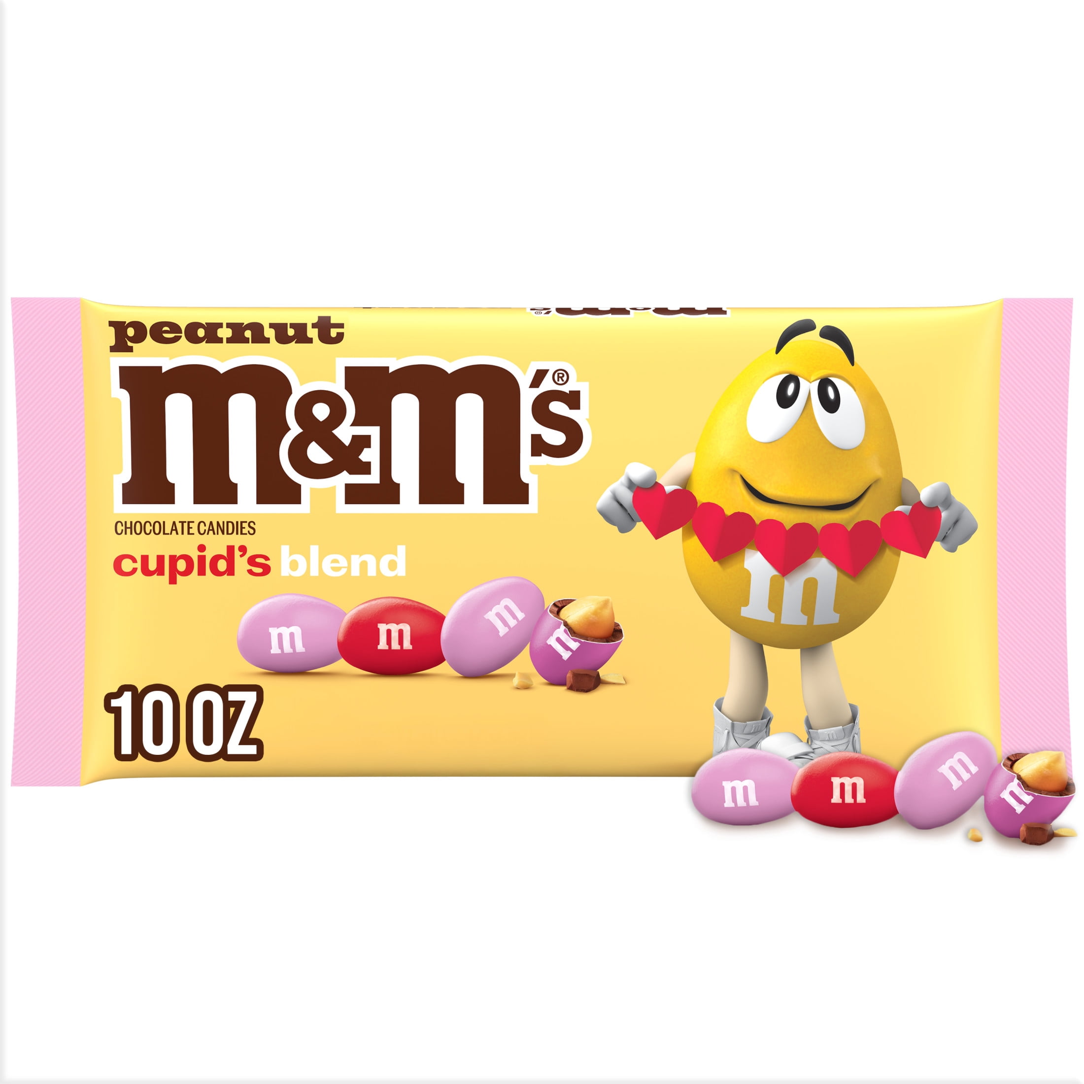 (2 pack) M&M’s Peanut Milk Chocolate Valentine’s Day Candy - 10 oz Bag