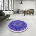 thumbnail image 4 of Ahgly Company Machine Washable Indoor Round Transitional Purple Amethyst Purple Area Rugs, 7' Round, 4 of 7