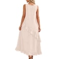 thumbnail image 6 of Blmnix Peplum Dresses for Women Flowy Dresses Tank Dress Elegant Under Dress Crew Neck Maxi Sleeveless Yellow Adaptable Women Summer Dresses S, 6 of 6