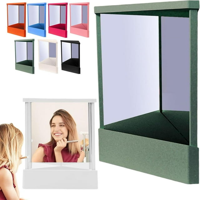 PEACNNG 2025 Nouveau Miroir Anti-Retour 2025 Nouveau Vrai Miroir Anti-Retour Angle de Vision de Précision en Verre Réflexion de l'Image Réelle Réflexions Réelles Miroir Anti-Retour pour Coiffeuse & Beauté