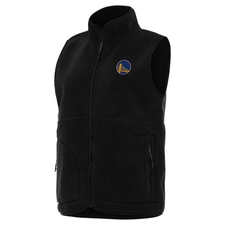 Women s Antigua Black Golden State Warriors Nostalgic Full-Zip Vest