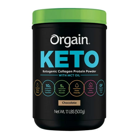 Orgain Keto Collagen Protein Chocolate, 1.1 lbs