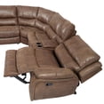 thumbnail image 5 of Lehi Cocoa Brown Faux Leather 6-Piece Manual Reclining Sectional, 5 of 12