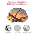 thumbnail image 3 of Kdxio Sunset Rose Elegance Print Shower Cap for Women,Elastic and Reusable,Double Waterproof Layers Bathing Hat, 3 of 6