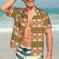 thumbnail image 5 of Lsque Aztec pattern Hawaiian Shirt for Men, Unisex Summer Beach Casual Short Sleeve Button Down Shirts-Small, 5 of 9