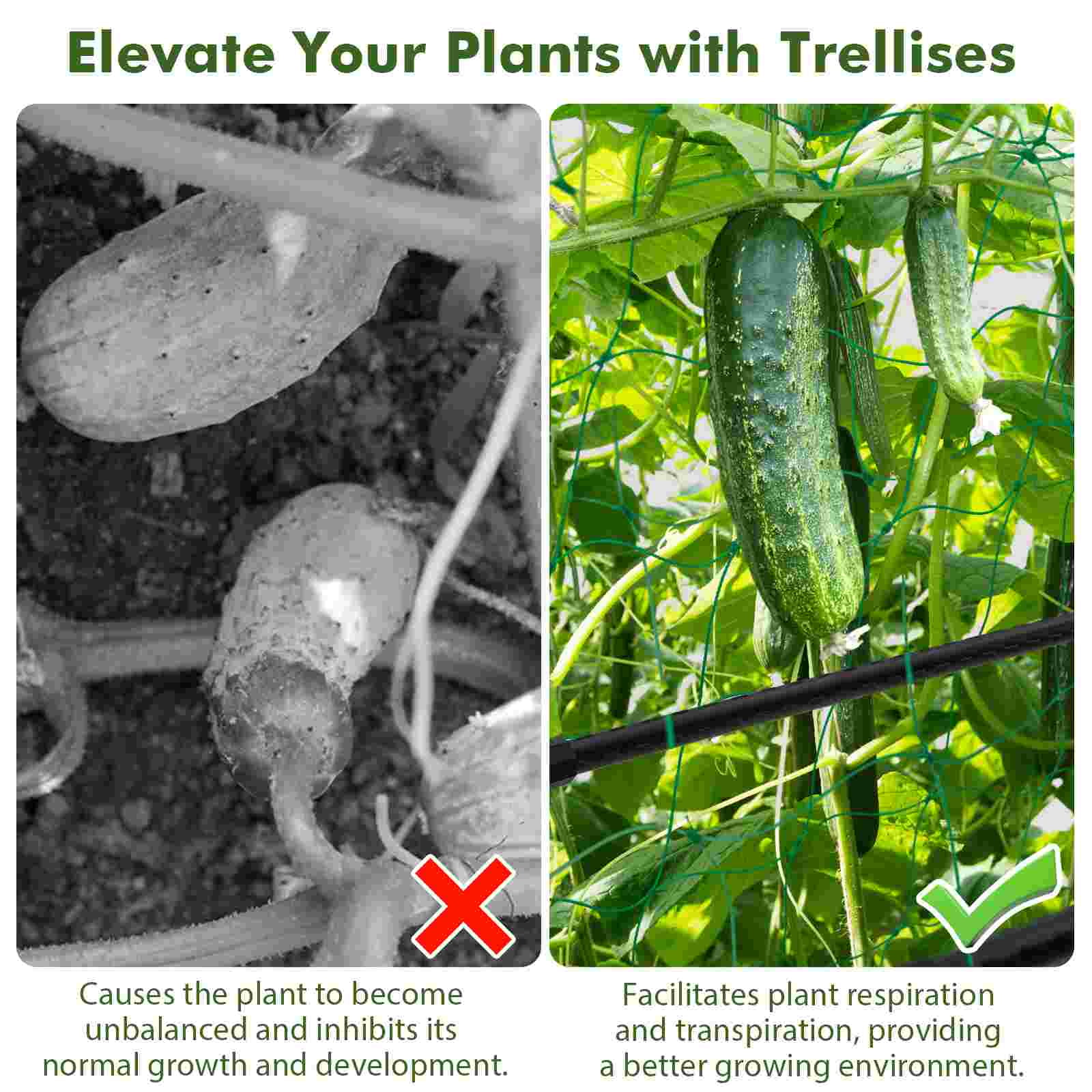Costway Cucumber Trellis for Plant Climbing Foldable Garden Tunnel Trellis with Plastic Coated Tube