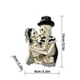 thumbnail image 3 of Matoen Halloween Skeleton Figurines for Shelf Mantel Decoration Unique Couple Sculpture Adult Skull Model Retro Resin Collectible Halloween Party Decorations, 3 of 6