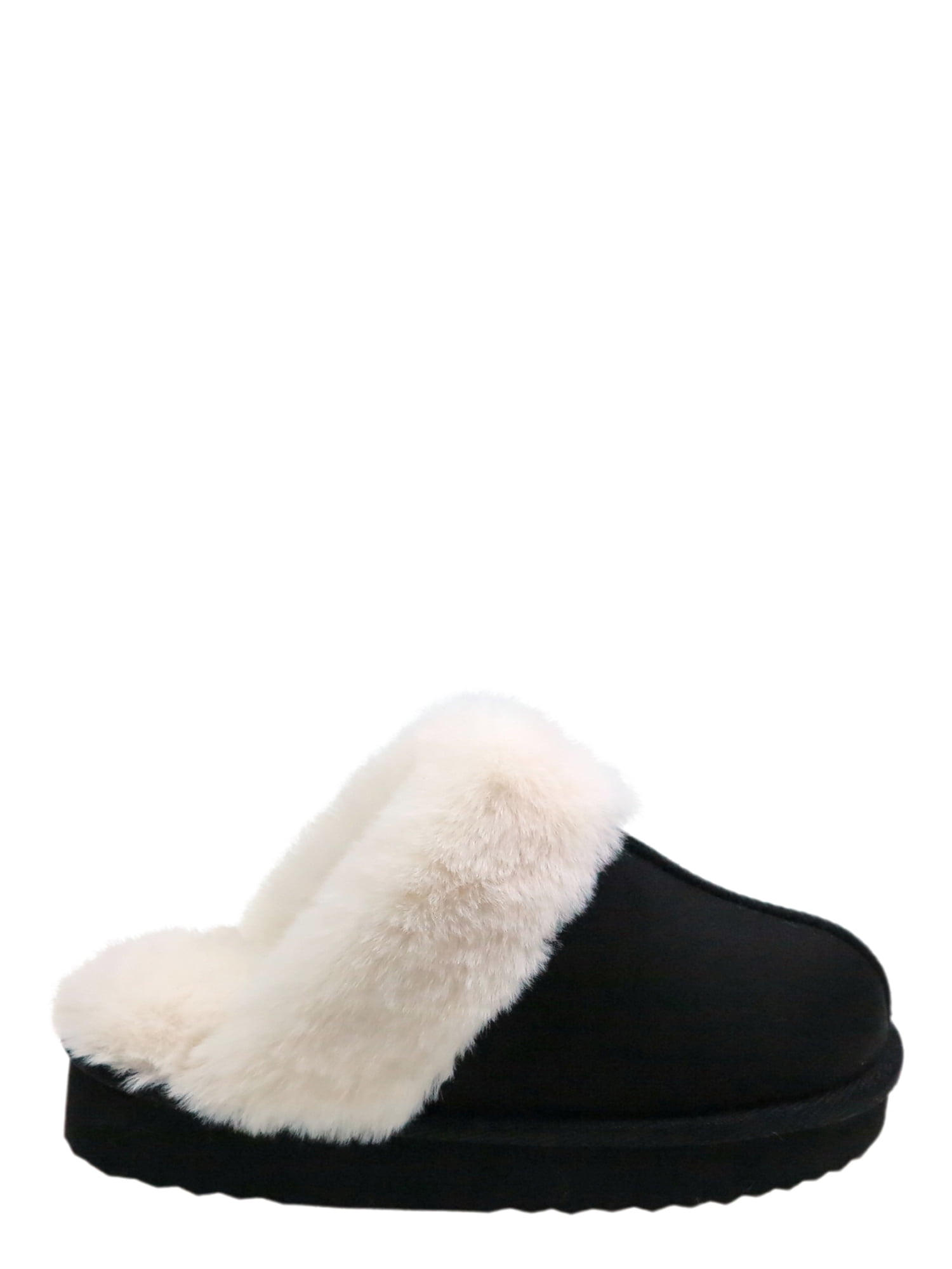 Wonder Nation Girls Scuff Slippers With Faux Fur Trim