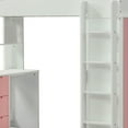 Acme Furniture Nerice Twin Loft Bed with Desk and Wardrobe in Pink