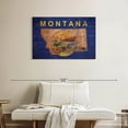 thumbnail image 2 of Elephant Stock State Map Over Montana Flag Wall Art - Horizontal Canvas Wall Art - Living Room Wall Decor - Flags Canvas - Blue And Gold Decor - 36" x 24", 2 of 8