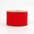 thumbnail image 4 of LaRibbons 2 1/2" Wired Ribbon | "Flocked Glitter" Red/Multi | 10 Yard Roll, 4 of 6