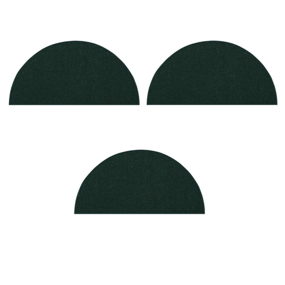 Furnish My Place Modern Indoor/Outdoor Commercial Solid Dark Green Rug, Modern Area Rug, Baby Nursery Mat, Pet-Friendly Carpet for Living Room, Playroom, Made in USA, 18" x 36" Half Round - Set of 3