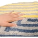 thumbnail image 3 of Alfombra de baño ovalada de microfibra suave y esponjosa, antideslizante, fuerte absorción de agua, alfombrilla de baño (rayas azules y blancas, 18 x 26 pulgadas), rayas amarillas, azules y grises Adepaton CZJJ-XM41-3, 3 of 6