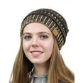thumbnail image 2 of Trendy Warm Chunky Soft Stretch Cable Knit Slouchy Beanie Skully HAT20A-BK/Met. Gold, 2 of 3