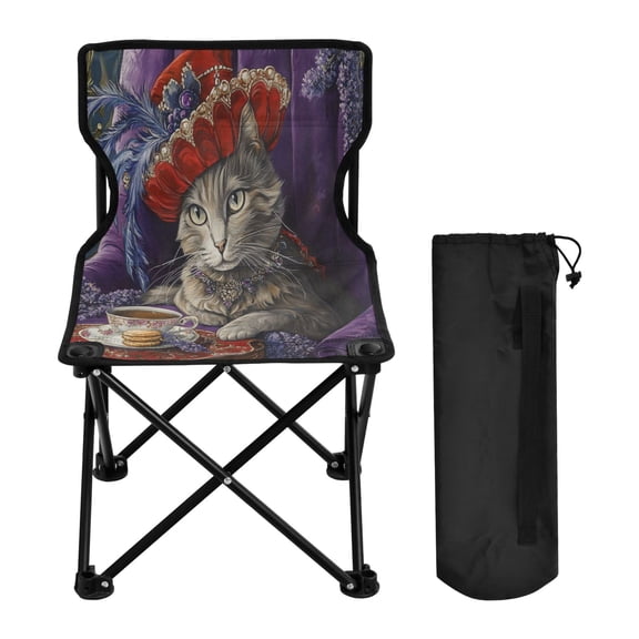 WOBOGO Noble Ragdoll Cat Camping Chair Convenient Four Corner Backrest Folding Stool Can Hold Up to 220lbs
