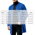 thumbnail image 3 of ZACPNCV Men's Long Cardigan Coat Solid Color Collarless Coat Open Front Button Down Jacket with Pockets Casual Slim Fit Winter Overcoat, 3 of 7