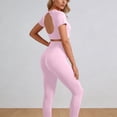 thumbnail image 5 of Workout Clothes 2 Piece Pants Set for Women Cutout Backless Crop Top Leggings Athletic Yoga Sweat Outfits (L, Pink), 5 of 8