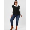 thumbnail image 3 of Suéteres de talgrande pamujer Chaleco con cuello en V Cable Estilo de muy buen gusto Jersey sin mangas Suéter Chalecos Negro Large, 3 of 6