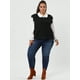 thumbnail image 3 of Suéteres de talgrande pamujer Chaleco con cuello en V Cable Estilo de muy buen gusto Jersey sin mangas Suéter Chalecos Negro Large, 3 of 6