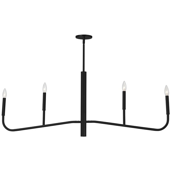 ELN-484HC-MB Dainolite Eleanor - 4 Light Chandelier In  Style-18 Inches Tall and 48 Inches Wide-Matte Black Finish