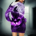 thumbnail image 4 of Taqqpue Halloween Print Hoodie Dress for Women Fashion Ghost Pumpkin Witch Mini Dresses Halloween Costume Long Sleeve Outfit Cosplay Party Dress with Pockets, 4 of 7