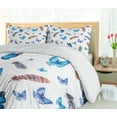 thumbnail image 5 of Ambesonne Vintage Duvet Cover Sets, Feathers and Butterfly, 2-Queen, Blue White Grey, 5 of 7