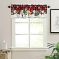 thumbnail image 4 of Abtel Kitchen Valance Cafe Tier Short Curtain Christmas Window Treatments Xmas Window Drapes Slot Top Curtain Panel Christmas Short Curtain F W:57"x H:18", 4 of 6