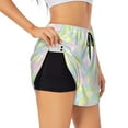 thumbnail image 3 of Lsque Color Rabbit Printed Women's Running Shorts with Liner Pockets,Elastic Quick Dry Workout Athletic Gym Yoga Shorts,Womens High Waist Shorts-X-Large, 3 of 9