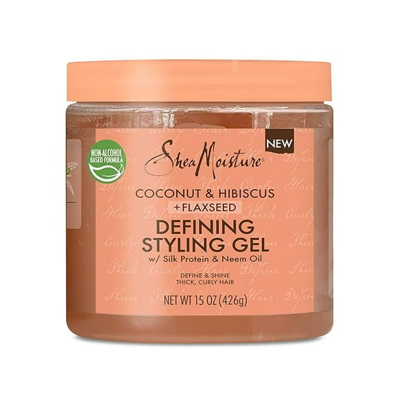 Shea Moisture Coconut and Hibiscus Flaxseed Defining Styling Gel, 15 Oz, 3 Pack