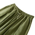 thumbnail image 6 of Summer Savings Clearance Capri Pants, Women Summer Fashionable Solid Color Casual Versatile Drawstring Elastic Waist Linen Wide Leg Pants(Green,XXL), 6 of 8
