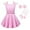 Pink, variant on Utlike 3 Pack Girls Dresses Pink Plaid Princess Dress Birthday Party Dress Up With Accessories Set Cozy Sundress For Girl Size 3 Years-4 Years