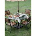thumbnail image 3 of Outdoor Tablecloth with Umbrella Hole and Zipper, Christmas Square Table Cloth 60x60 Inch Waterproof Tablecloth, Xmas Winter Forest Tree Deer Snowflakes Picnic Table Cover for Patio Camping, 3 of 7