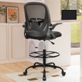 Coolhut Drafting Chair Tall Office Chair with Flipup Armrests