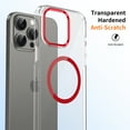 thumbnail image 3 of Magnetic for iPhone 16 Clear Case Compatible with Magsafe Military-Grade Protection Shockproof Phone Bumper,Anti-Scratch Drop Proof Anti-Fingerprint Clear Hard Back Cover Back,Red, 3 of 9