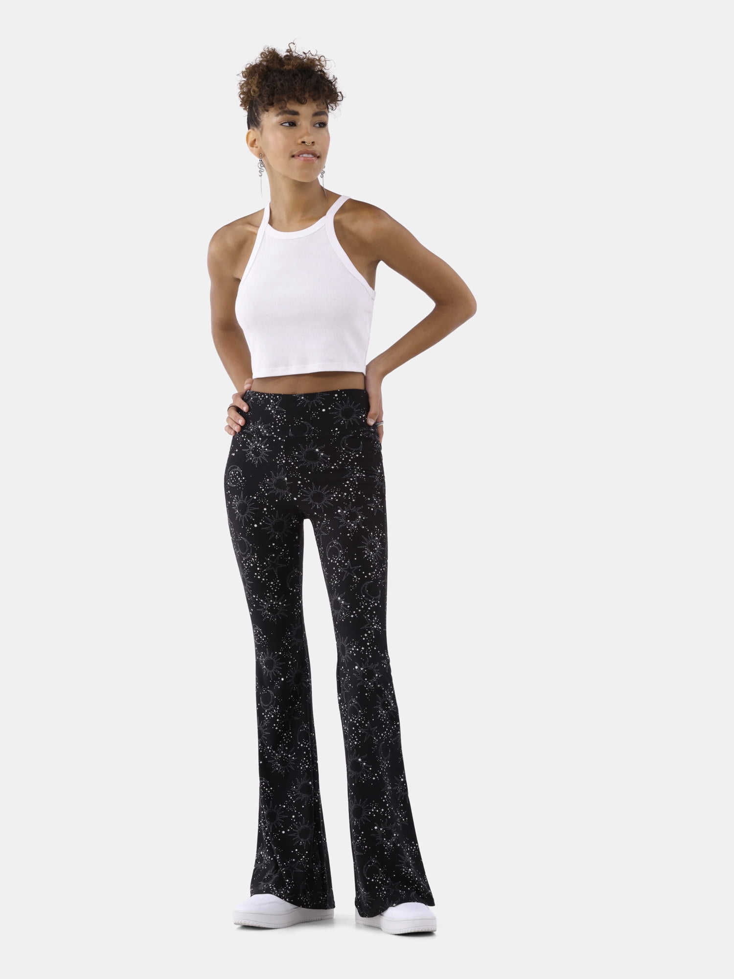 No Boundaries Flare Pants and 2-Pack, Women's and Women’s Plus