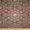 thumbnail image 2 of Vintage Fabric by the Yard, Blossoming Flower Inspired Print Details Warm Toned Vintage Art, Decorative Upholstery Fabric for Chairs & Home Accents, Pale Maroon Pale Salmon by Ambesonne, 2 of 5
