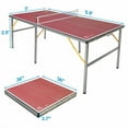 thumbnail image 5 of DOUBLE FISH 6ft Mid-Size Foldable Portable Ping Pong Table Indoor Outdoor Game Set with Net 2 Paddles 3 Balls red color, 5 of 10