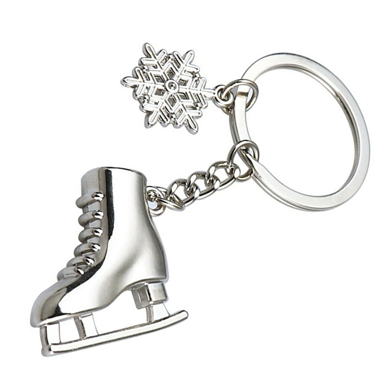 Deli 4 Pcs Skate Keychain Key Rings Figure Skating Gifts Purse Keychain Ice Skates Keychain Ice Skating Gifts, Women's, Size: One size, Silver