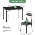 thumbnail image 3 of Dining Table Set for 4, Rectangular Kitchen Table and Chairs for Small Space, Modern 5Pcs Dining Room Table Set with Upholstered Seats, Space Saving Furniture for Apartment, Black, 3 of 8