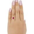 thumbnail image 3 of Dreamofdazzles Jewels 2.00 Ct Oval Cut Red Ruby Engagement Wedding Christmas Thanksgiving Halo Ring 14K Yellow Gold Plated 925 Sterling Silver For Women's -8, 3 of 3