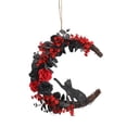 thumbnail image 2 of Halloween Skeleton Wreath, 13.78*16.93 Inch for Front Door with Artificial Roses, Garland Creepy Decor for Home, Party Ghost House Decoration Props Halloween Wreath, 2 of 8