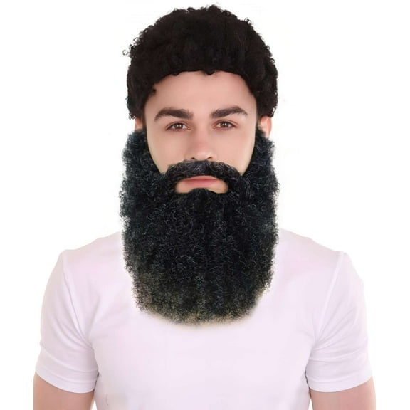 HPO Adult Men's Forerunner Beard & Mustache Set – Self-Adhesive Facial Hair for Halloween & Cosplay