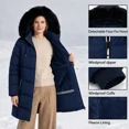 thumbnail image 6 of Women's Winter Coats Waterproof Windproof Warm Thicken Hooded Puffer Jacket, Navy 3XL, 6 of 8