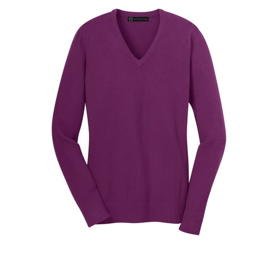 Mato & Hash Womens V-Neck Sweater - MH - Deep Berry MHLSW285SA 2XL