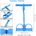 thumbnail image 2 of FORICOM 2PCS 4 Tubes Natural Latex Foot Pedal Elastic Pull Rope with Handle Fitness Equipment Bodybuilding Expander for Abdomen/Waist/Arm/Leg Stretching Slimming Training(Blue）, 2 of 5