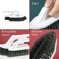 thumbnail image 4 of Bathroom Scrubbing Brush | Hard Bristle Tile and Floor Cleaning Brush | Multifunctional Plastic Crevice Grout Brush | Curved Ergonomic Handle | 7x1.2x2.75in | White | 1 Pack, 4 of 6