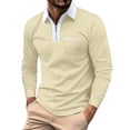 thumbnail image 3 of Baqcunre Men's Fashion Spring And Autumn Casual Long Sleeve Zipper Solid Color Long Sleeve T Shirt Top,XXL,Mens Shirts,Men'S T-Shirts,Long Sleeve Shirts For Men,Mens Clothes,Mens Fashion,Khaki, 3 of 5