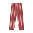 thumbnail image 4 of Easygdp Stripes Red White Men's Pajama Pant, Sleep Elastic Waistband Lounge Pants - X-Large, 4 of 9